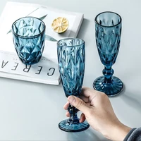 2 pics colorful champagne cup glass cups cocktail whiskey cups crystal sculpture juice glass goblet wine glass crysta