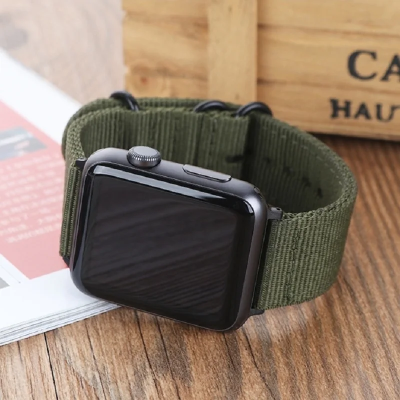 Легкий дышащий водонепроницаемый нейлоновый ремешок для apple watch band 42 мм 38 iWatch serise 5