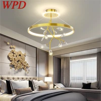 wpd gold pendant light modern nordic led lamps branch crystal fixtures decorative for home bed room