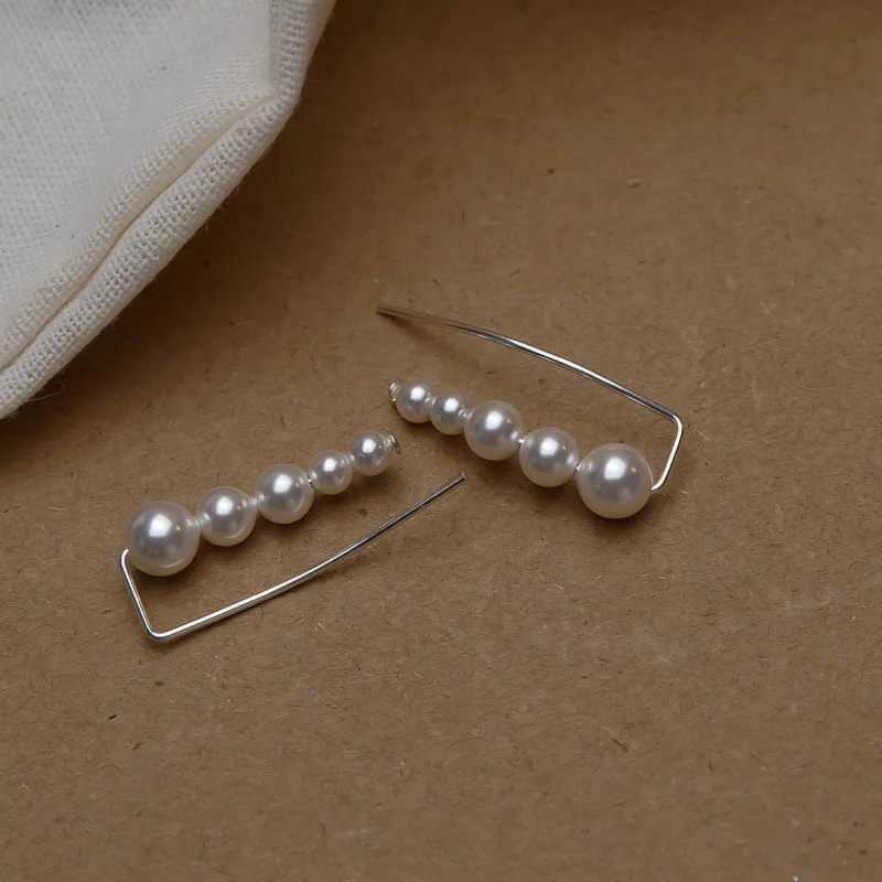 

Korea Fashion Vintage Big Small Imitation Pearl Metal Gold Color Stud Earrings For Women Party Wedding Aesthetics Jewelry Gifts