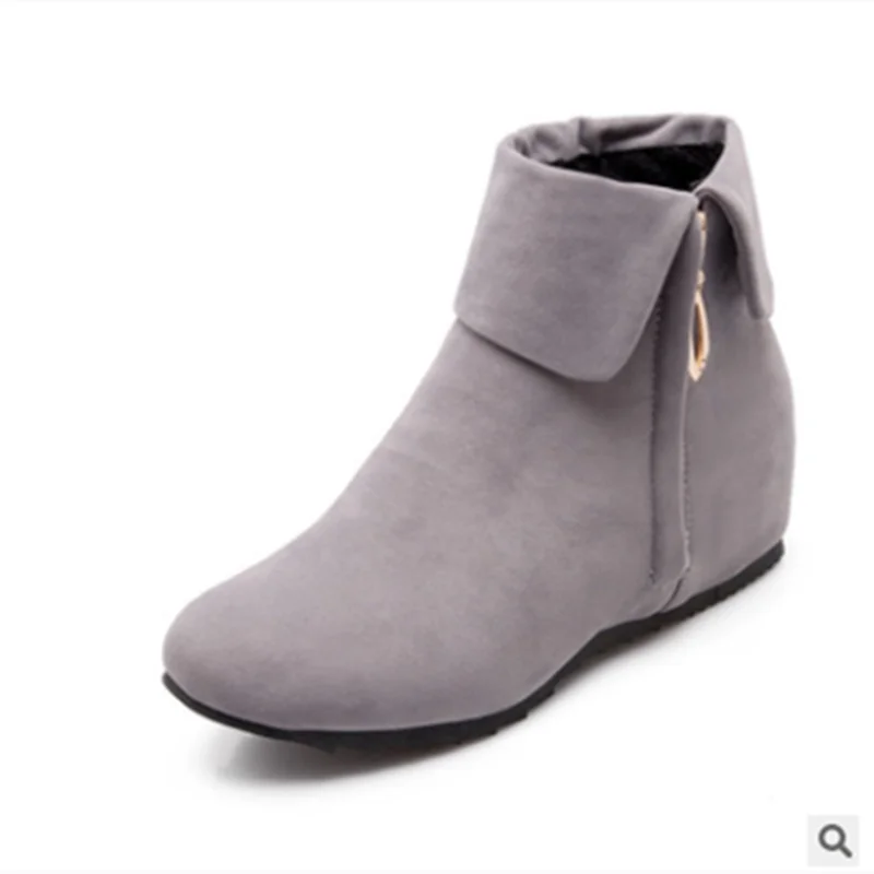 Панка для Готской Верховной еды Botas Femininas из флока на молнии визуально