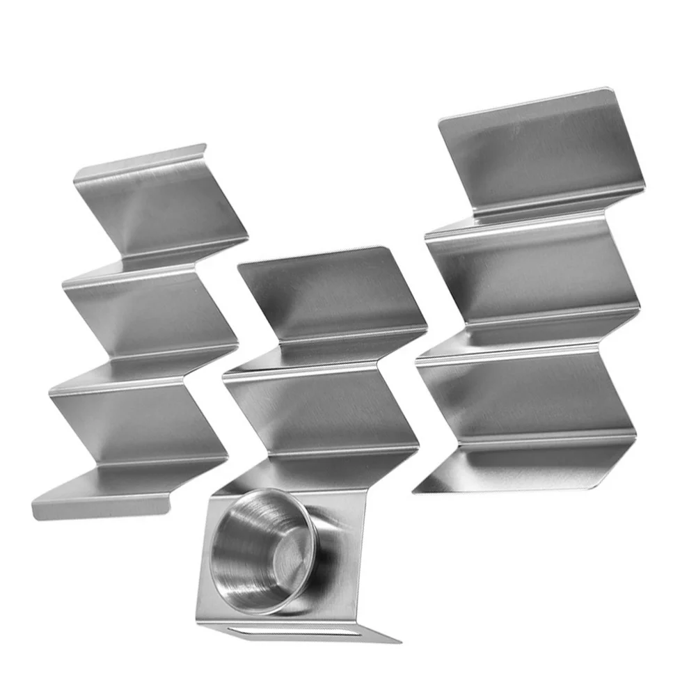 

1 Set 3Pcs Stainless Steel Burritos Stands Taco Display Racks Holders (Silver)
