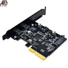 USB 3,1 PCIE PCI Экспресс Плата расширения PCI-E 4X к USB 3,1 Gen2 10 Гбитс 2-портовый USB C адаптер ASMedia ASM3142 чипсет для настольного компьютера