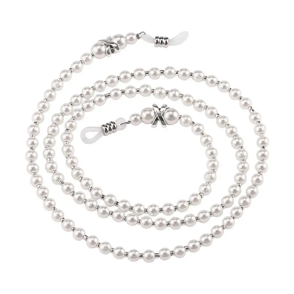 

Eyeglasses Holder Strap Cord White Pearl Beaded Sunglass Reading Glasses Eyeglasses Chain Cord Holder Rope Eyeglass Retainer