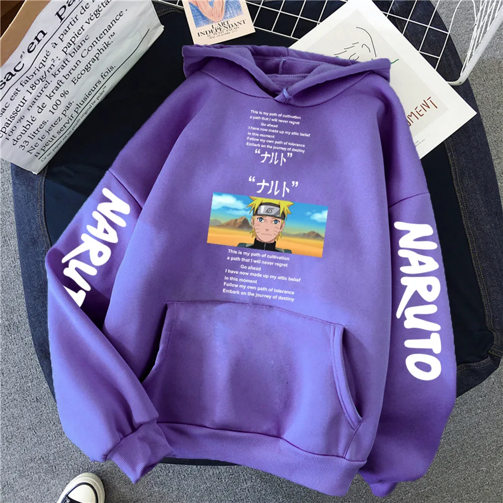 

New Autumn Winter Plus Velvet Coat Japanese Anime Uzumaki Naruto Cartoon Graphic Hoodies Unisex Fashion Harajuku Sweatshirt Tops