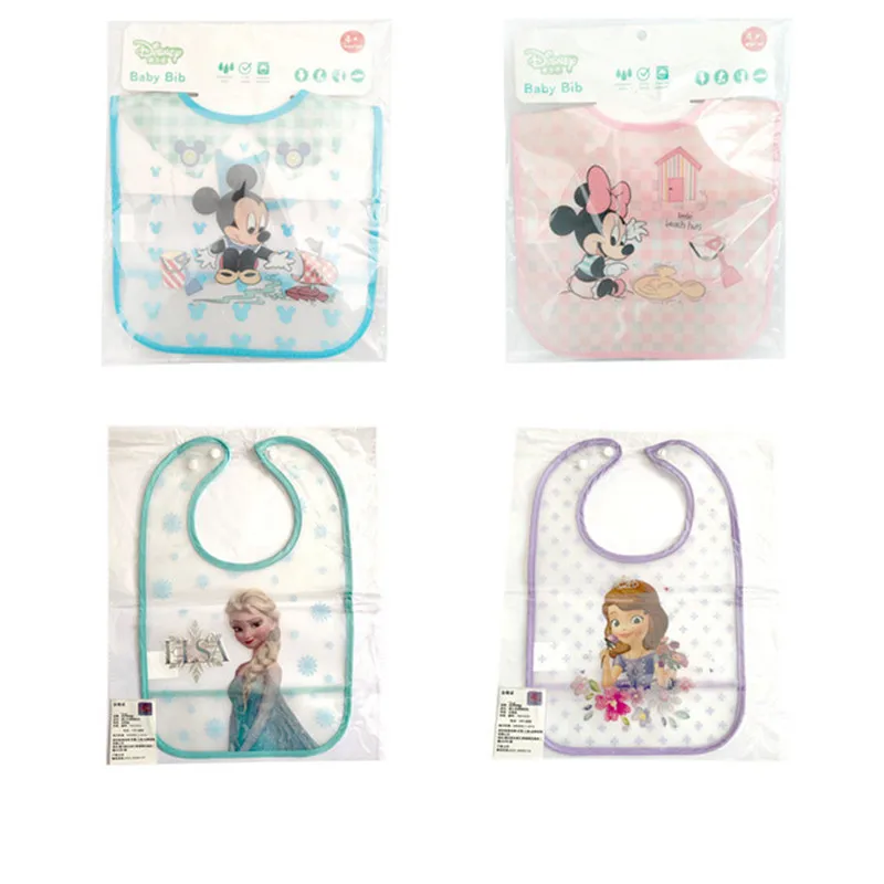 

Disney Cute Baby Adjustable Bibs EVA Waterproof Sleeveless Lunch Feeding Bibs Baby Cartoon Feeding Cloth Children Baby Bibs