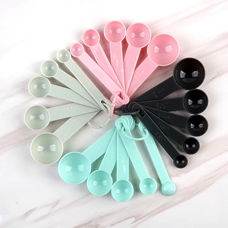 

10Pcs/Set Cups Spoons Set Measuring Tools DIY Baking Supplies Portable Stackable Combination Pure Color PP Plastic