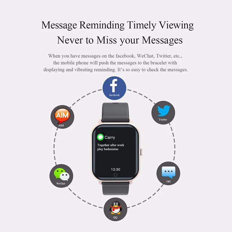 

T55 Bluetooth Smart Watch Men Women Heart Rate Blood Pressure Monitor Smartwatch Call App Remind Waterproof Smart Wristband
