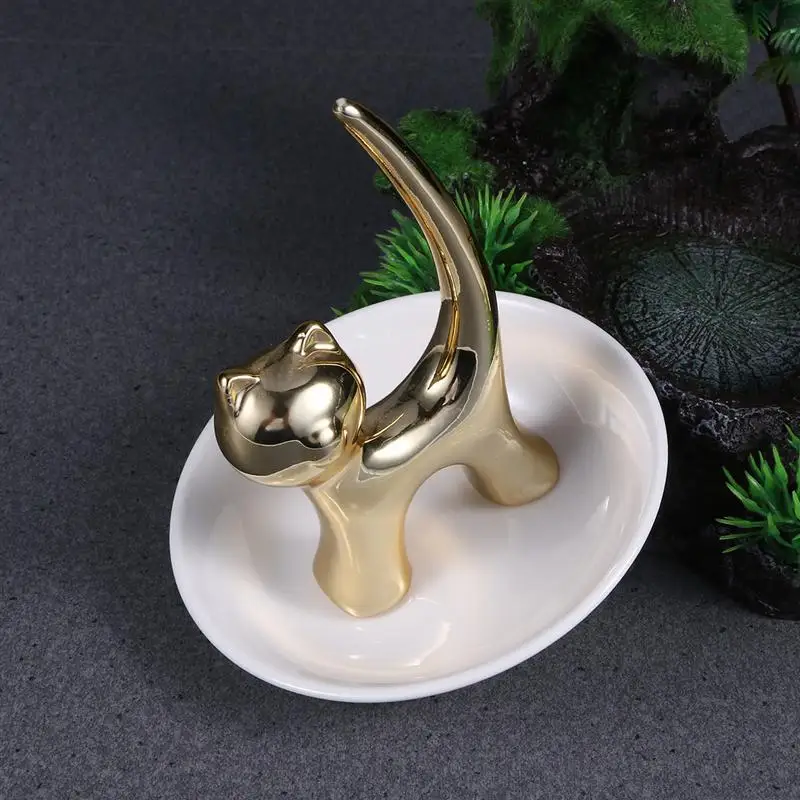 Кошка темминка Керамика коробка для хранения ювелирных изделий тарелка