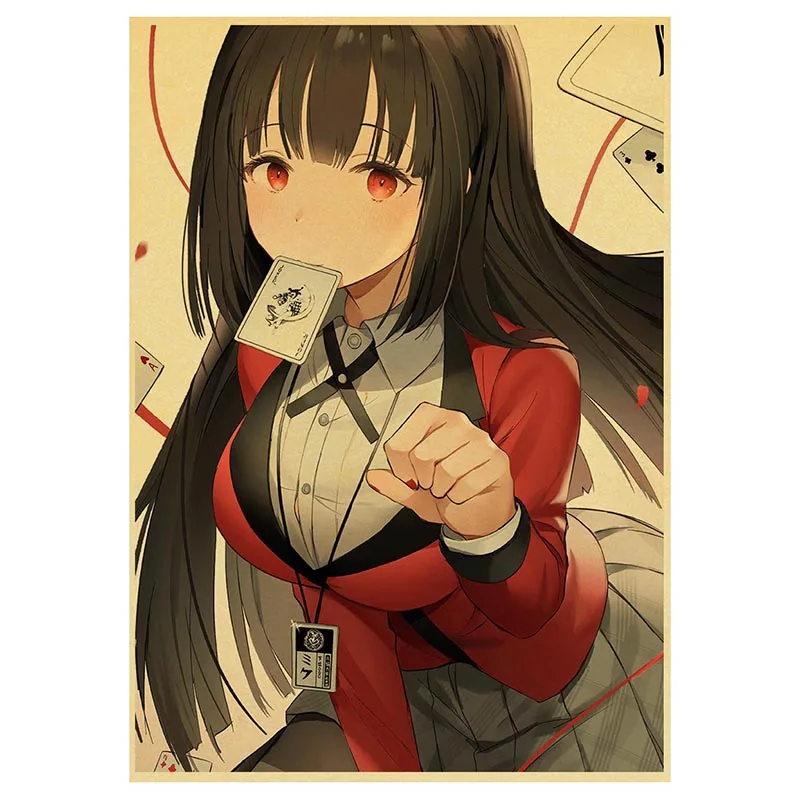 Аниме плакат Kakegurui аниме на заказ ВИНТАЖНЫЙ ПЛАКАТ художественный Декор для дома