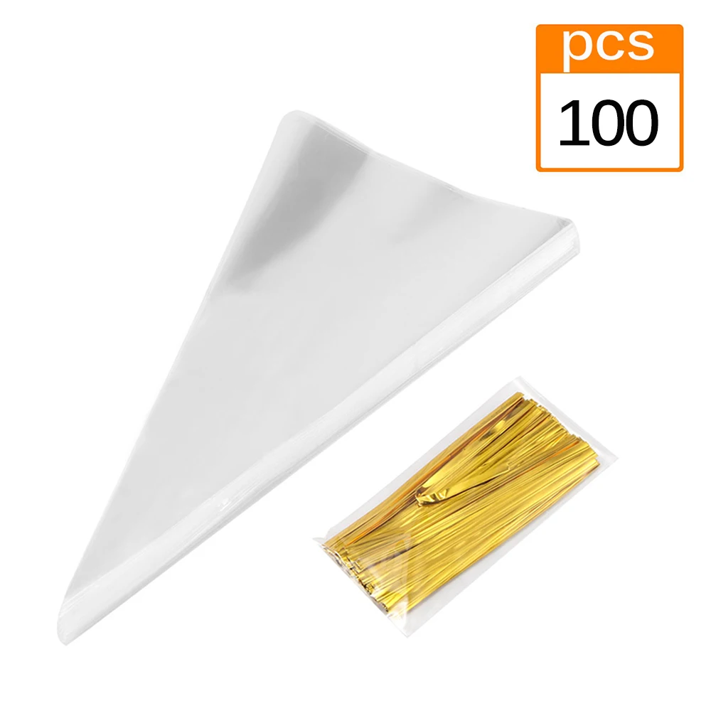 

100 шт. треугольный мешок для конфет мешок для печенья DIY мешок для подарков на рождественскую елку для Хэллоуина, Рождества, новогодвечерние ...
