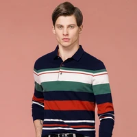 2021new 100 cotton business striped polos mens high quality embroidery polo shirt mens long sleeve polo shirt