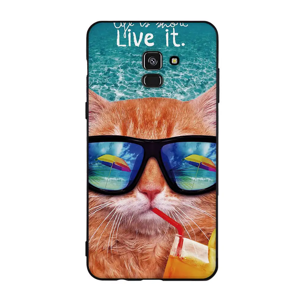 Чехол для Samsung Galaxy A8 Plus 2018 Мягкий ТПУ силиконовый чехол с рисунком животных A730F |