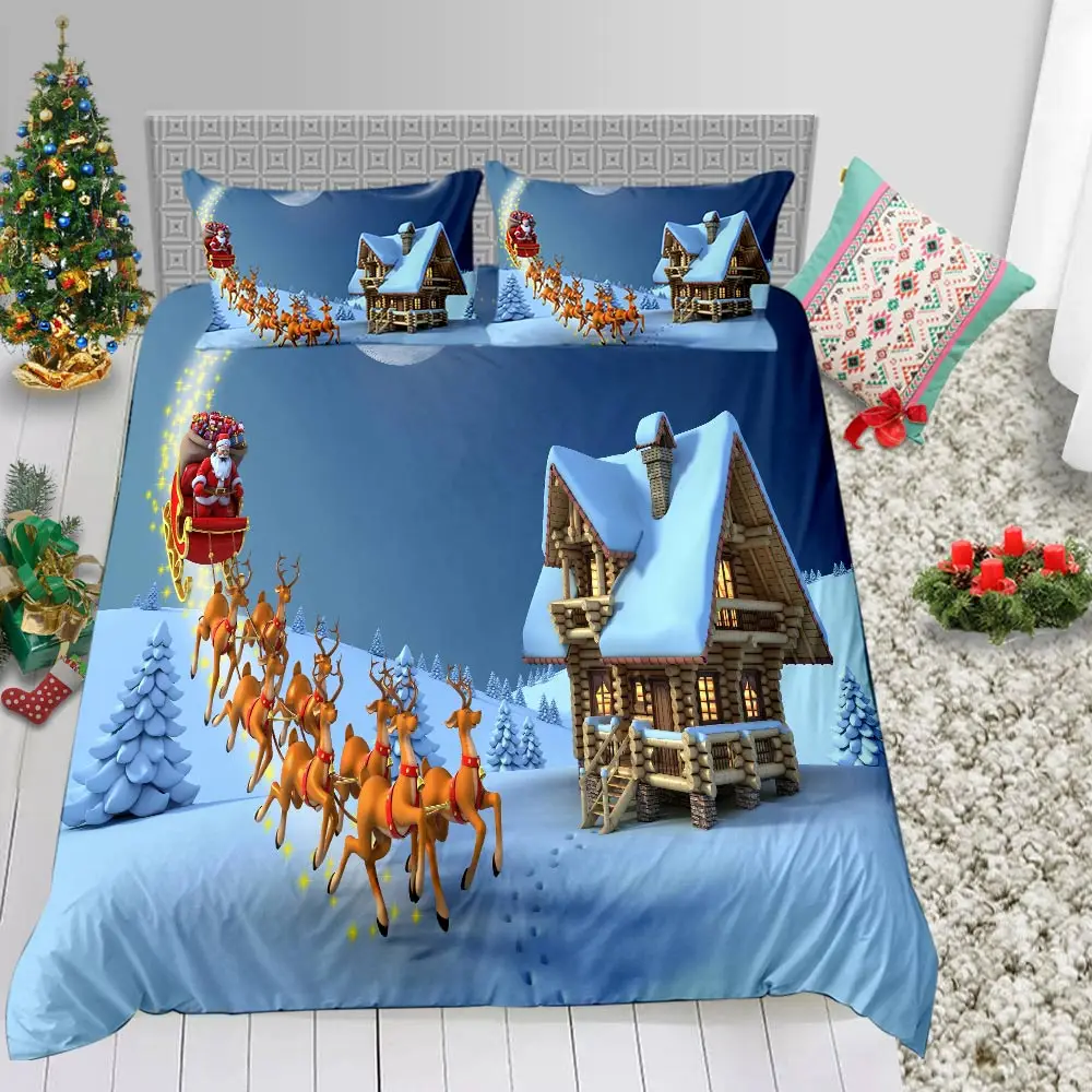 

Thumbedding Christmas Decoration Bedding Set King Fashion Magic Cartoon Duvet Cover For Festival Queen Full Twin Single Bed Set