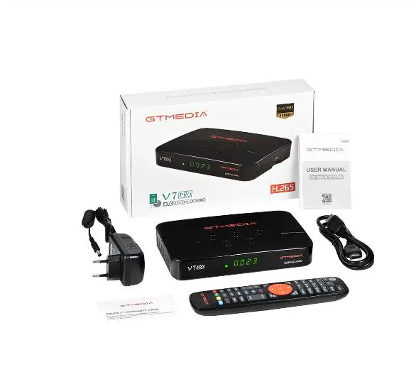 10 шт GTMEDIA V7 Pro DVB-S2 H.265 DVB-T2 спутниковый ресивер декодер Terr1str1al HD tv box конвертер