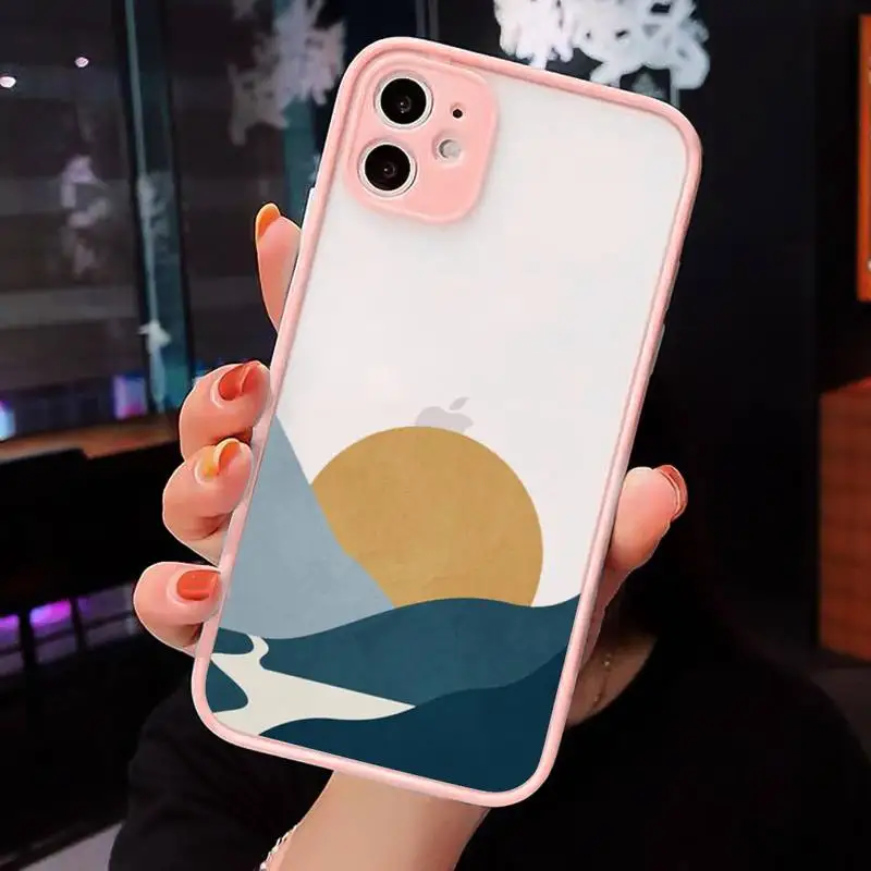 

Abstract art highway landscape Phone Case Matte Transparent for iPhone 7 8 11 12 s mini pro X XS XR MAX Plus cover funda