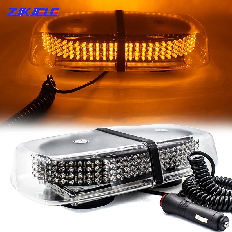 

240 LED Red Blue Roof Top Emergency Strobe Warning Lights Mini Bar for Cars Trucks Snow Plow Vehicles Caution Lamp Magnetic Base