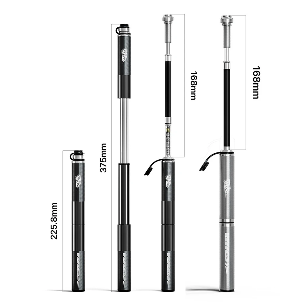 ENLEE 160psi Bicycle Pump Portable AV/FV Bike Air Mini High Pressure Aluminum CNC Pumps Barometer Tire Inflater | Спорт и