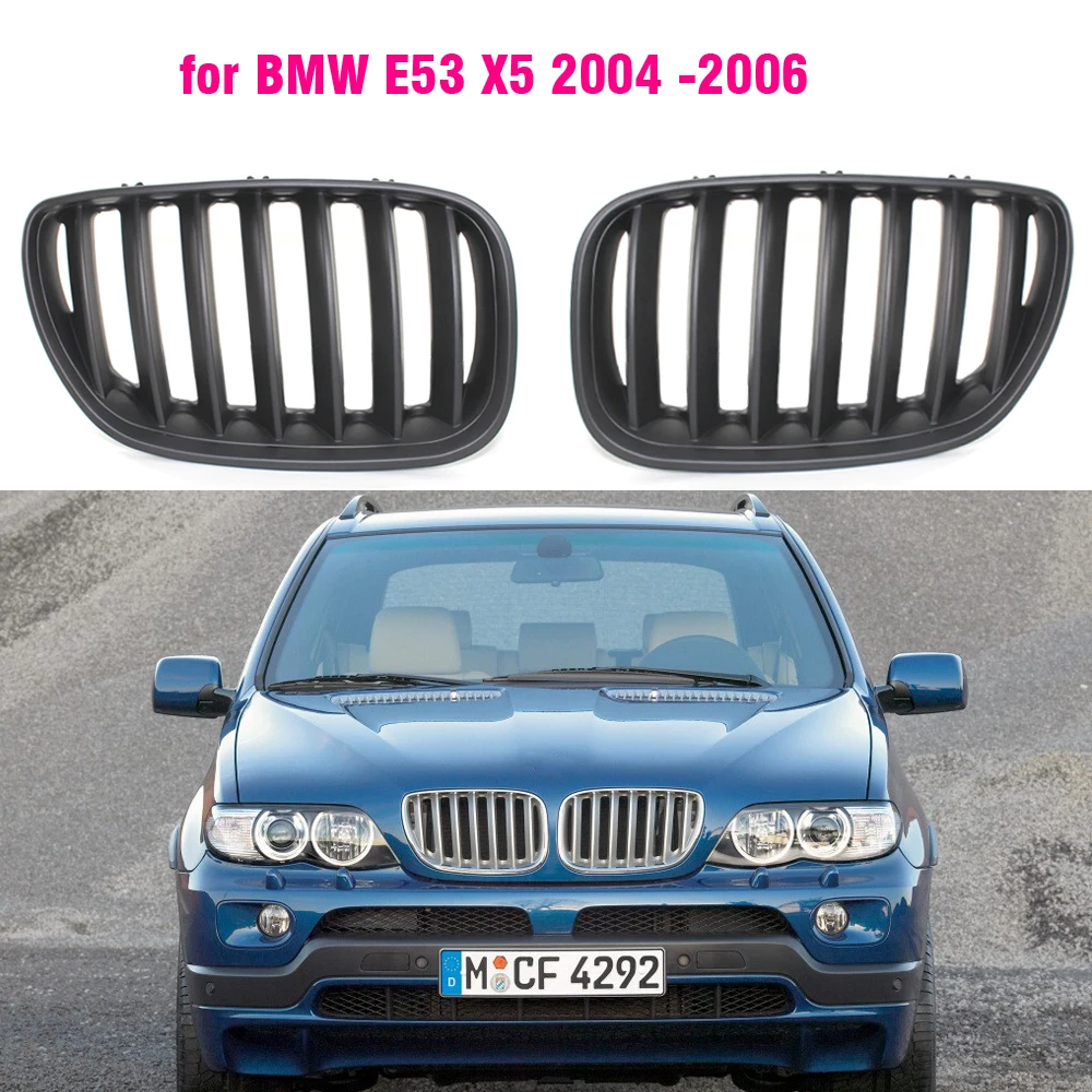 Передняя глянцевая черная почечная Спортивная решетка для BMW E53 X5 2004 2005 2006