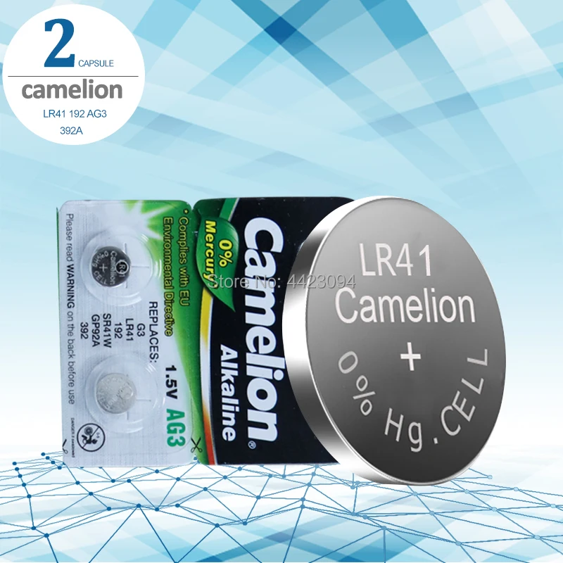 

2pcs LR41 Button Cell Batteries Camelion 100% Original SR41 AG3 G3A L736 192 392A Zn/MnO2 1.5V Lithium Coin Batteries
