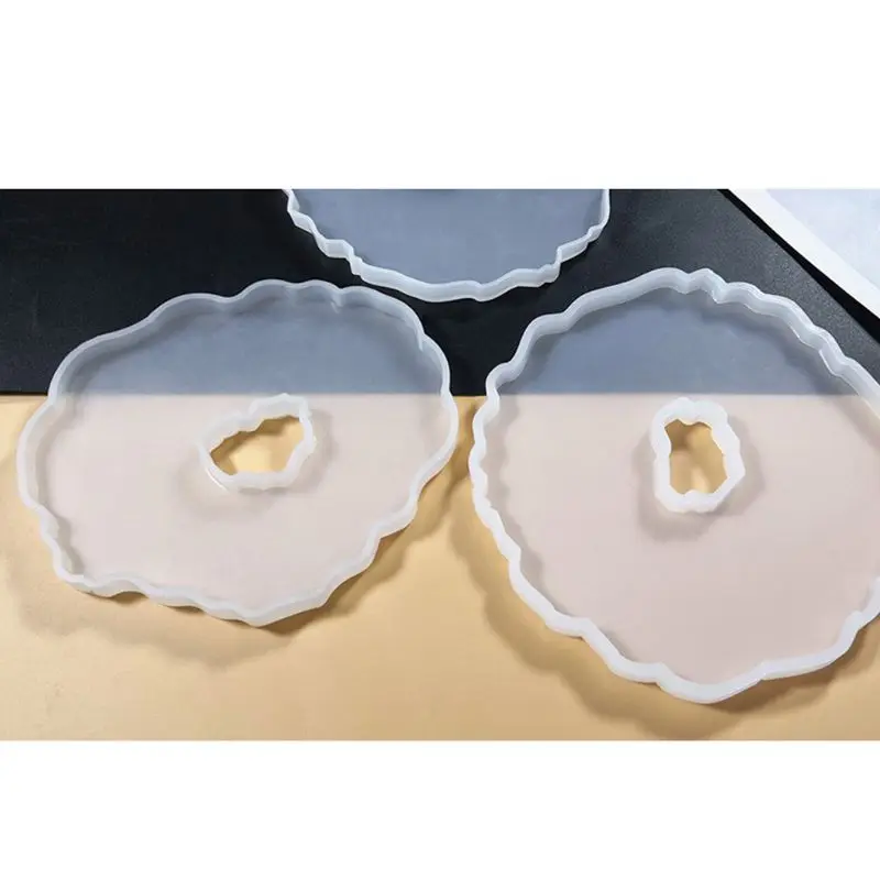 

11Pcs Irregular Round Wave Shape Silicone Geode Coaster Resin Molds for DIY Making Resin Coaster Molds Art Craft Tools 1XCA