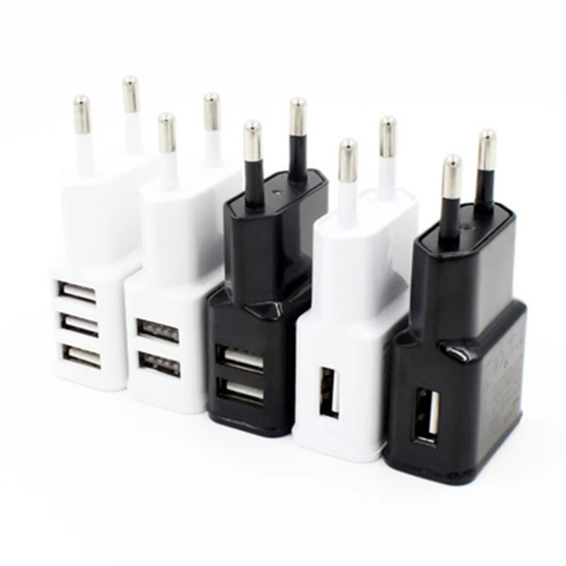 

EU plug 5V 2A Dual USB Universal Mobile Phone Chargers Travel Power Charger Adapter Plug Charger for iPhone for Android