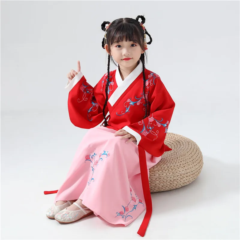 Hanfu/Детский костюм для девочек Костюм в китайском стиле Юбка Тан Утепленный