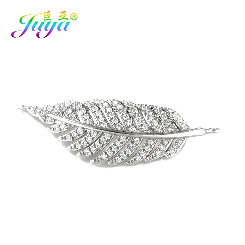 White Gold Juya DIY Ювелирные компоненты поставки кубического циркония Дракон Цветок Хамса Разъем аксессуары для женщин серьги браслет Изготовление - Цвет: White Gold