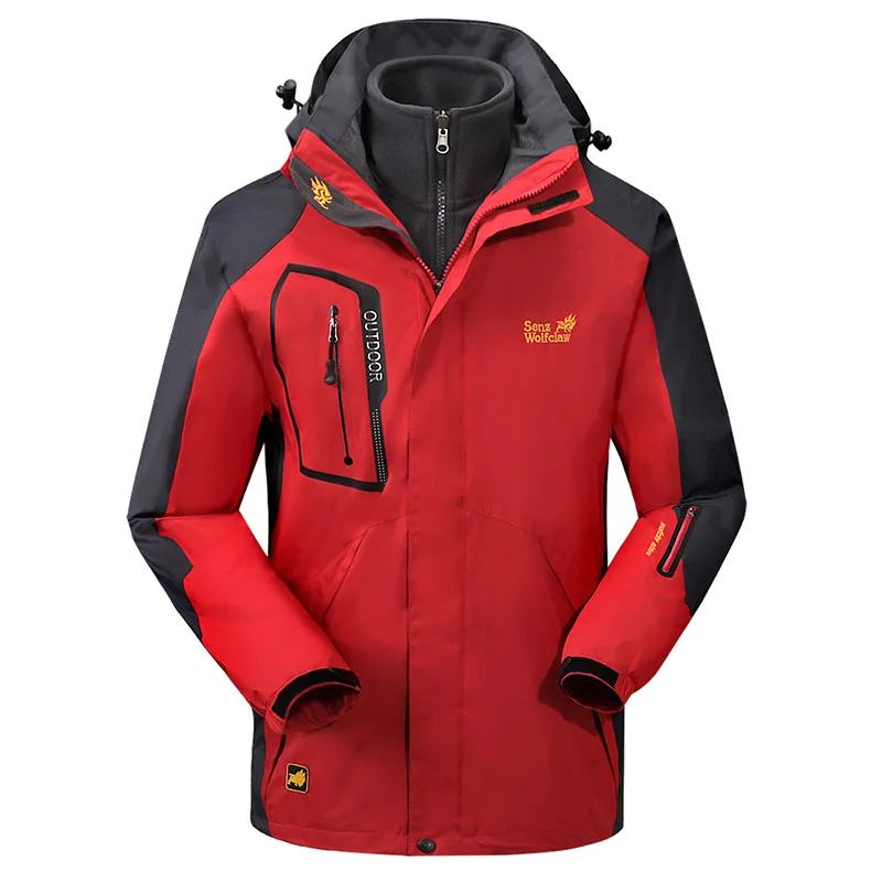 Мужская и женская зимняя ветровка с флисовой подкладкой капюшоном|Походные