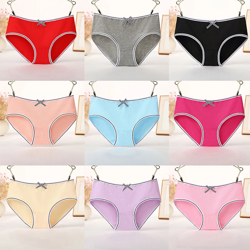 Vertvie 1 шт. женские мягкие хлопковые эластичные бикини трусики милый бант дышащие