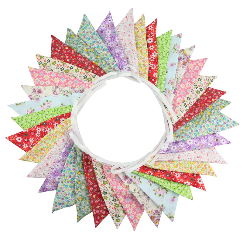 36 флагов 10м цветочного хлопкового полотна для вывесок, гирлянд, баннеров на свадьбу, вечеринку на открытом воздухе, самодельные украшения для дома и ремесла.