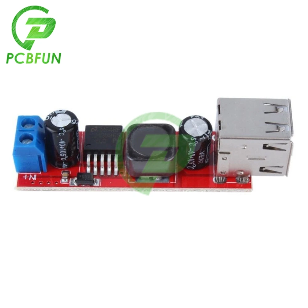 LM2596 Двойной выход USB 9 В/12 В/24 В/36 В до 5 Быстрая зарядка автомобиля 3A понижающий