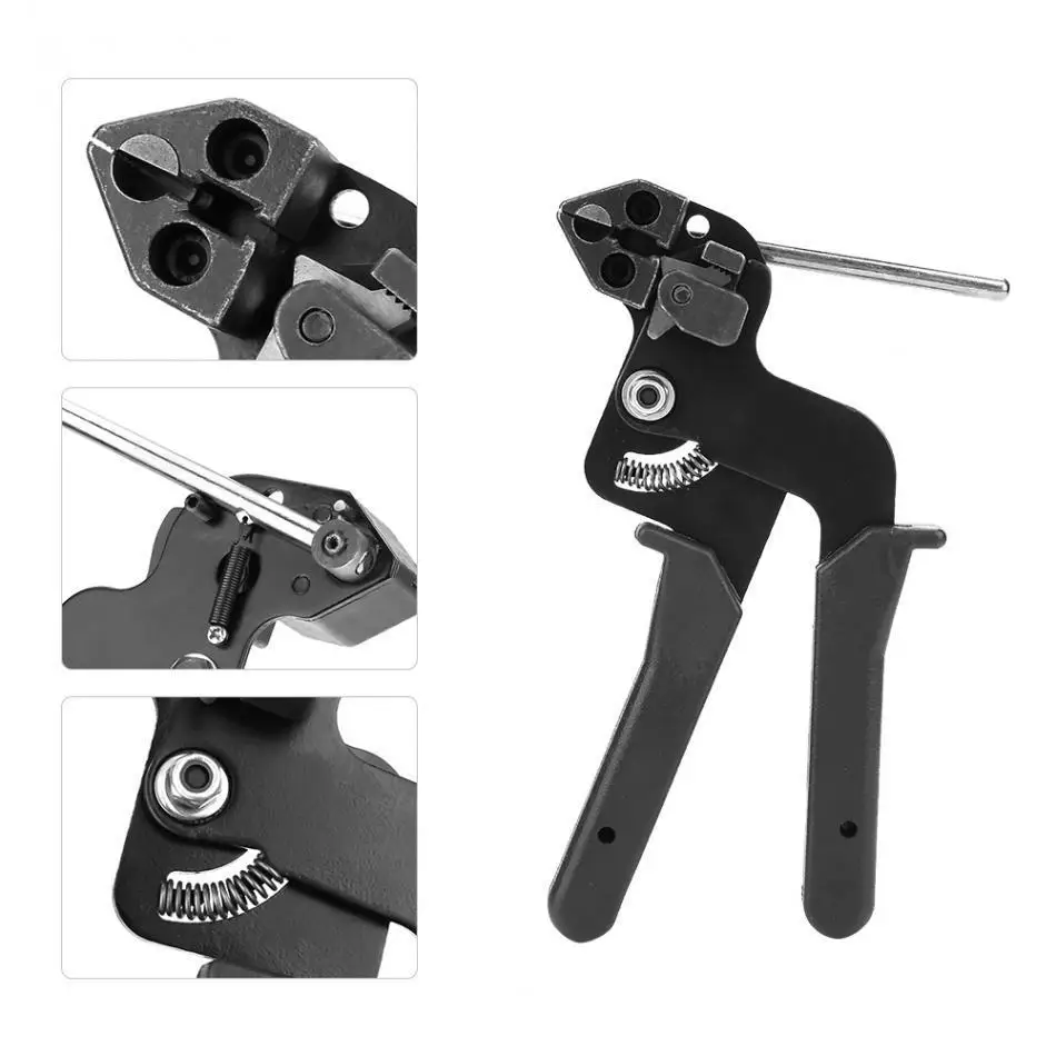 Stainless Cable Tie Strap Cutting Hand Tool Gun Cutter Tension Automatic Zip Tie Gun Lightweight Durable Fastening Cutting Tool
