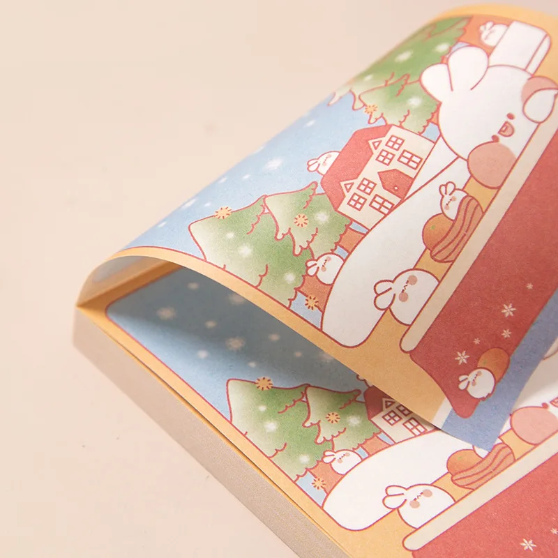 100 листов Kawaii Rabbit блокноты для записей сообщений бумажные украшение скрапбукинга
