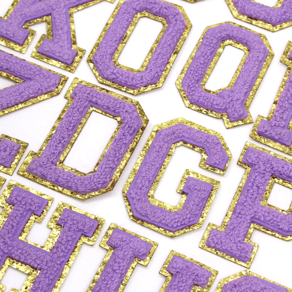 65 мм фиолетовые нашивки с буквенным принтом вышивкой на английском языке