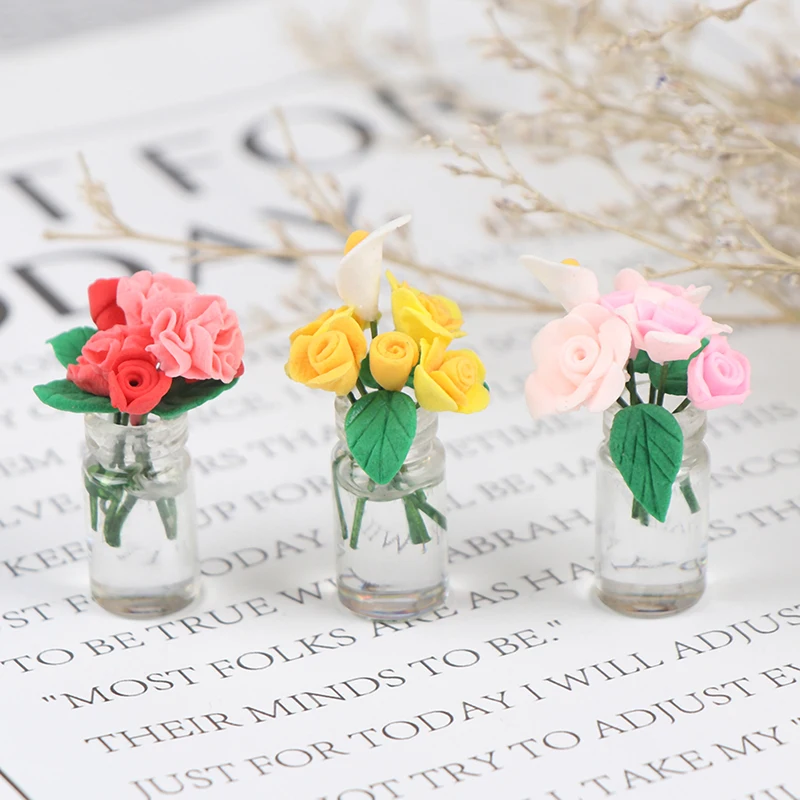 

1:12 Кукольный домик Миниатюрные искусственные зеленые горшечные растения мебель горшечные растения DIY Кукольный дом аксессуары детские игр...