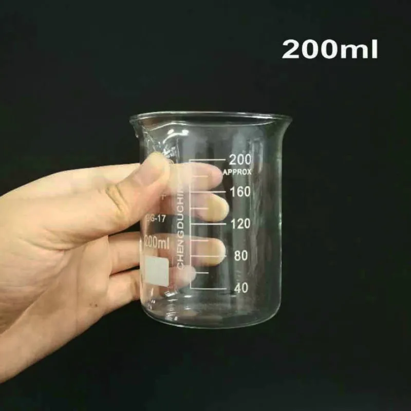 Стеклянный стакан для лабораторных испытаний мерный экспериментов 4 шт./компл.