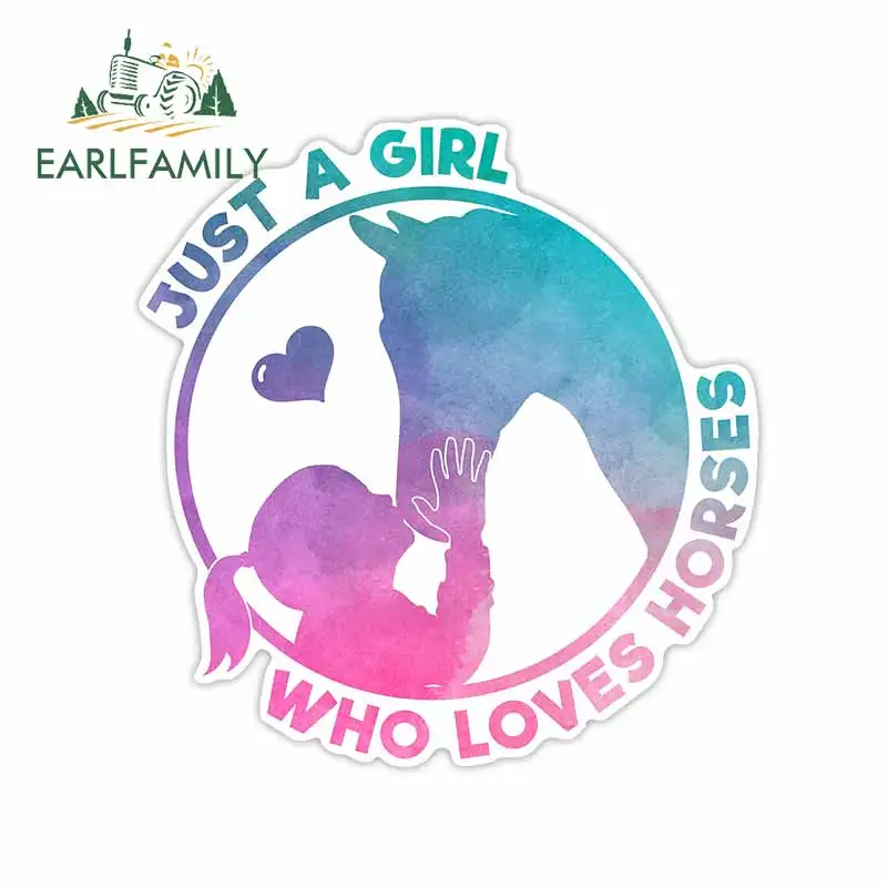 EARLFAMILY 13 см для девочек любят их лошадей автомобильные аксессуары наклейки Авто