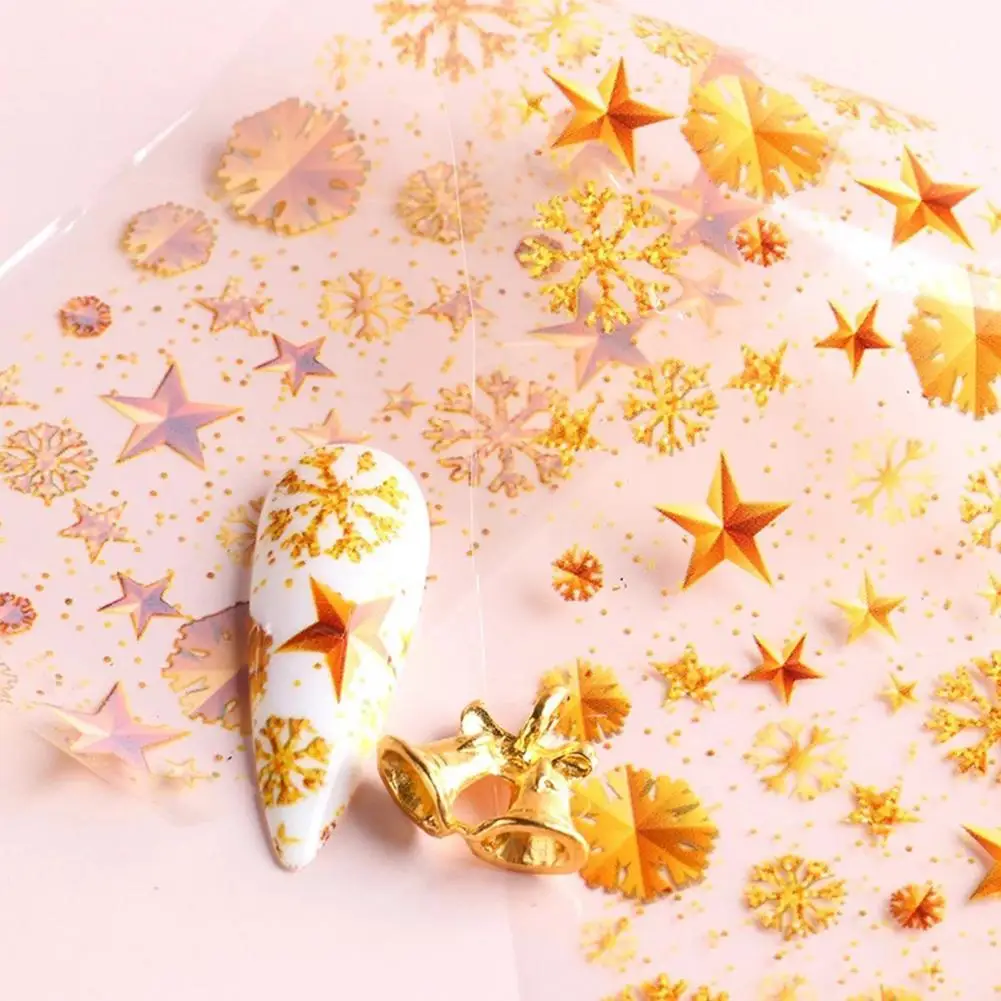 

10Pcs/Set Nail Sticker Exquisite Smooth Winter Xmas Nail Sticker Accessories Transfer for Girl Nail Decals Nail Sliders
