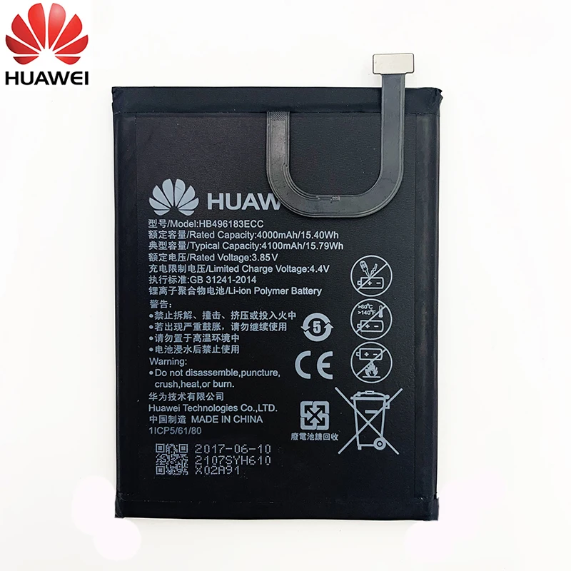 100% оригинальный сменный аккумулятор Hua Wei HB496183ECC для HUAWEI Enjoy 6 SIM карт телефон