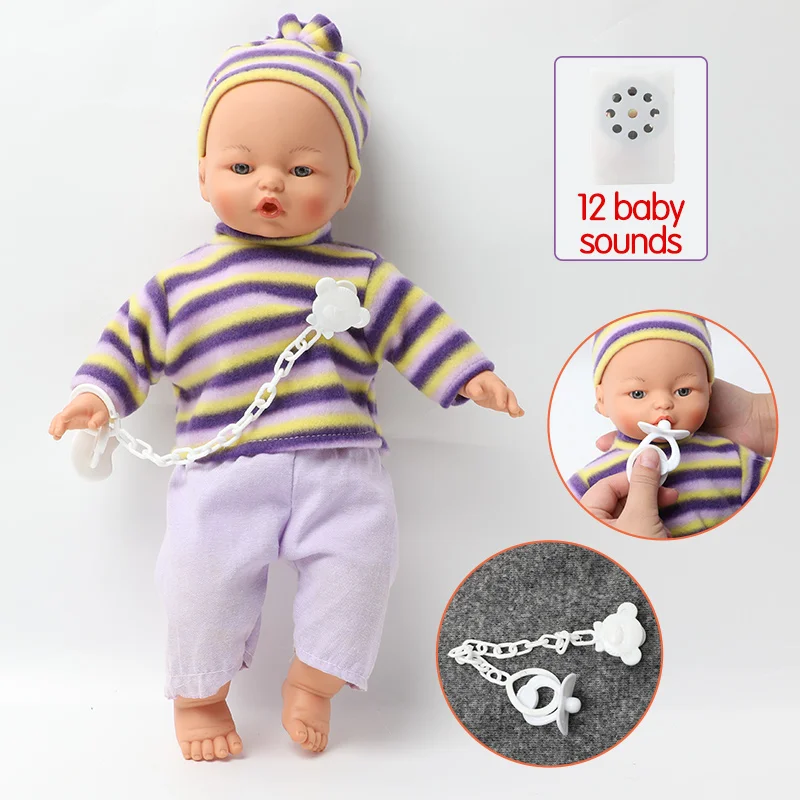 Кукла Bebe reborn 16 дюймов длинные волосы имитация звука 40 5 см Реалистичная набивка
