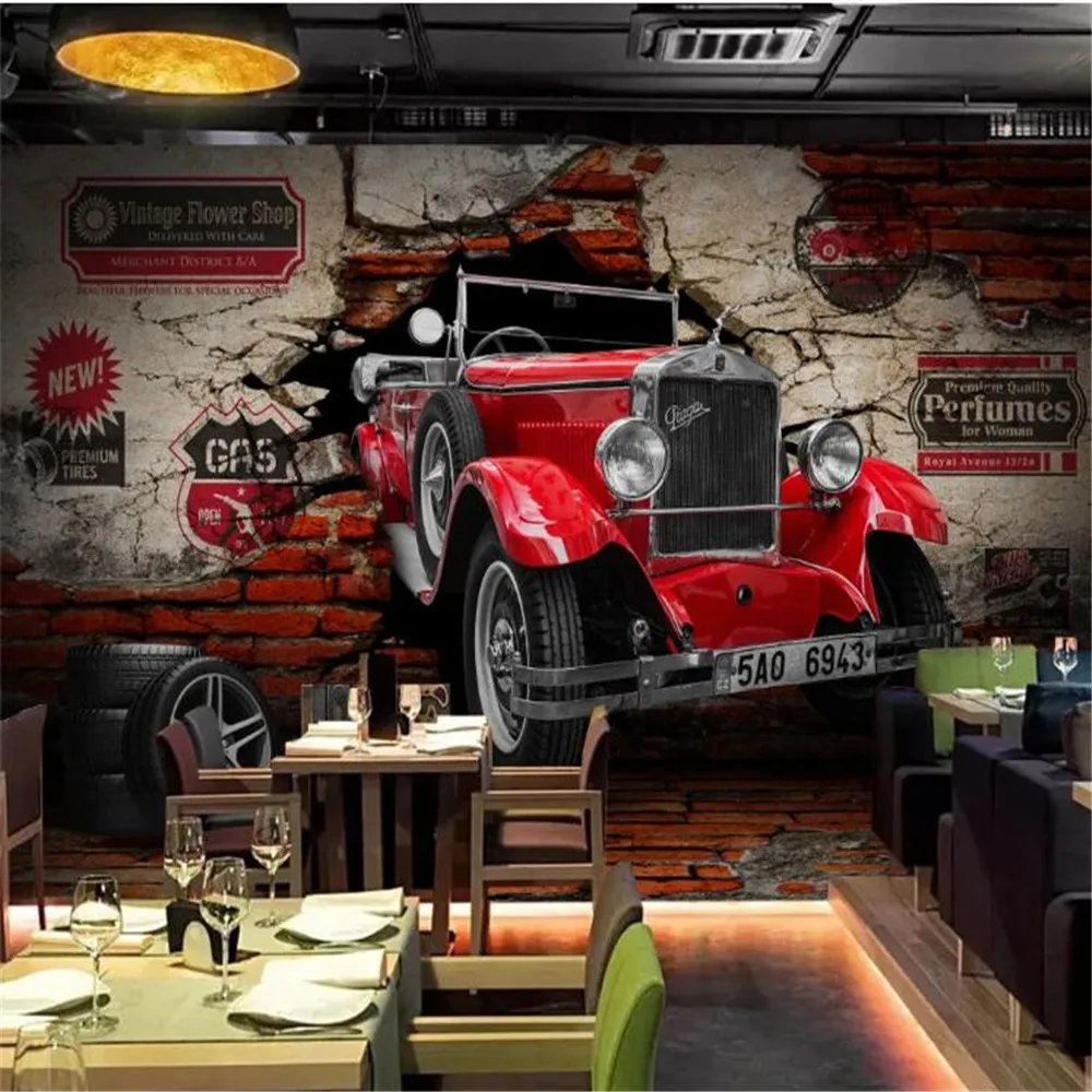 Пользовательский 3D стерео Винтажный Классический автомобиль фон обои