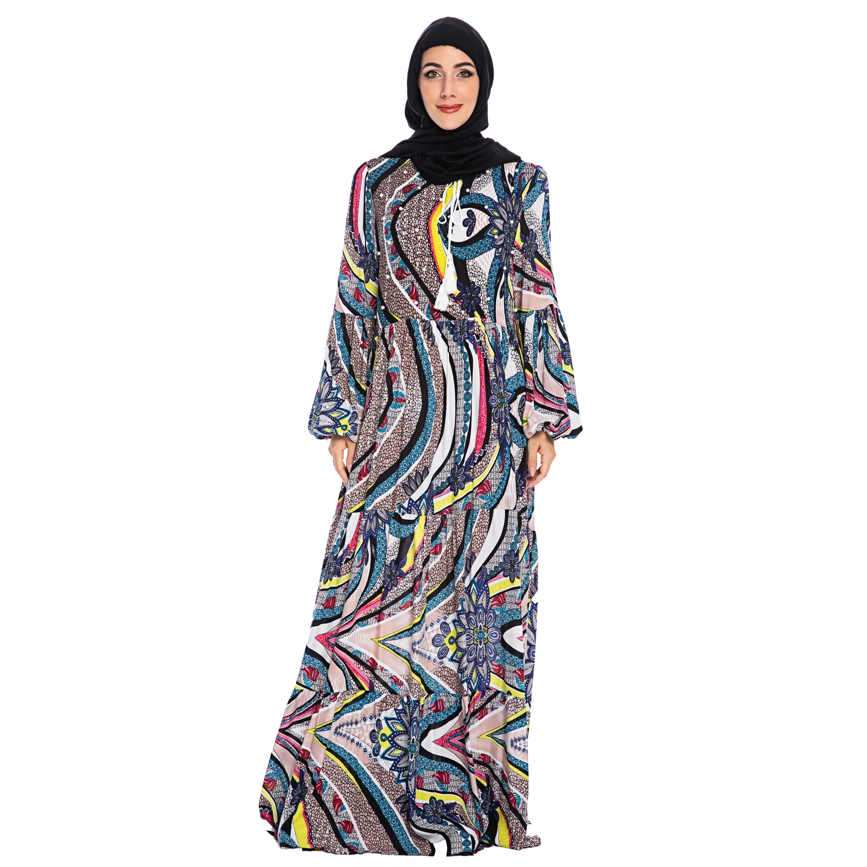 Новинка 2019 мусульманская абайя женская одежда Дубая мусульманское Бангладеш