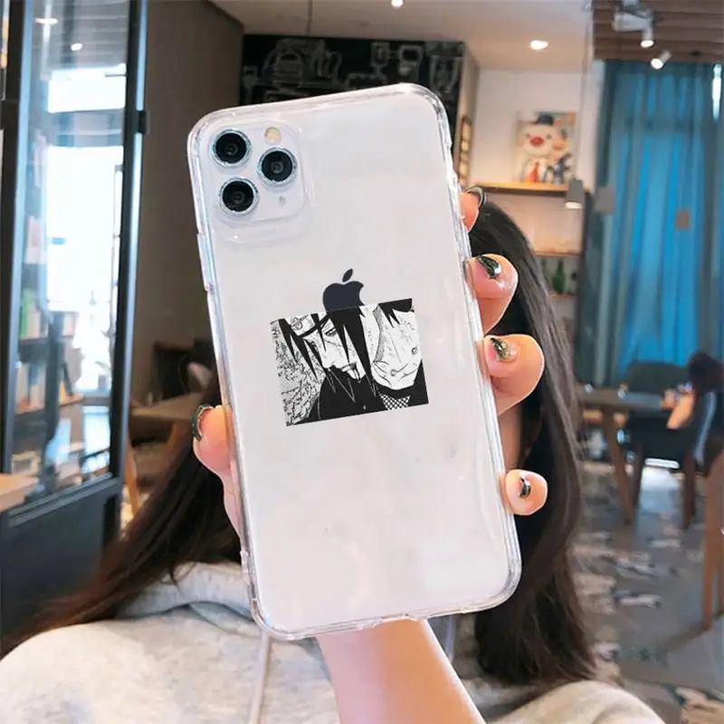 

Akatsuki Naruto Kakashi Uchiha Itachi Phone Case Transparent for iPhone 6 7 8 11 12 s mini pro X XS XR MAX Plus