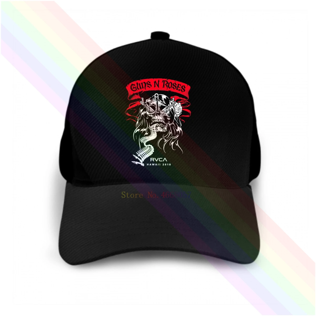 Винтажная Классическая Черная Бейсболка унисекс с красным логотипом Guns N' Roses