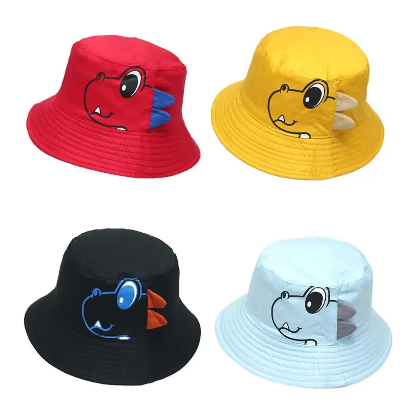 

Dinosaur Baby Hat Cotton Double-sided Bucket Hat Baby Spring Autumn Kids Hats Toddler Baby Accessories 85DE