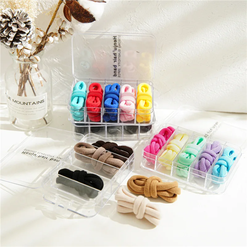 

24Pcs Women Solid Color Rubber Band High Elasticity Hair Rope For Ponytail Holder Girls Fashion Hair Accessories Candy Colors