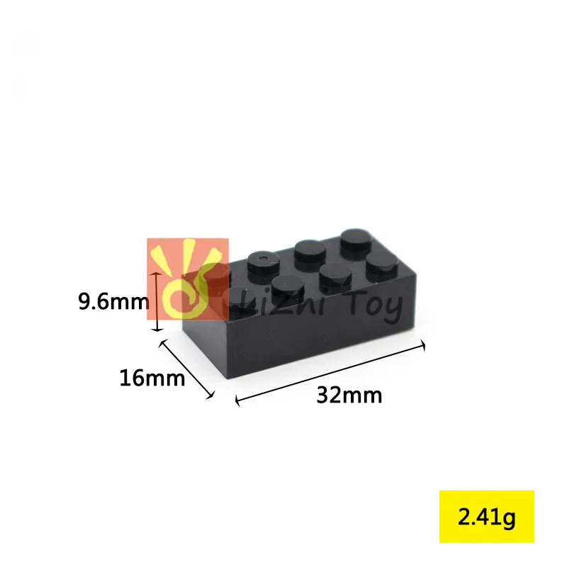Lizhi MOC 3001 Кирпич 2x4 DIY просвечивающие строительные блоки Развивающие детские