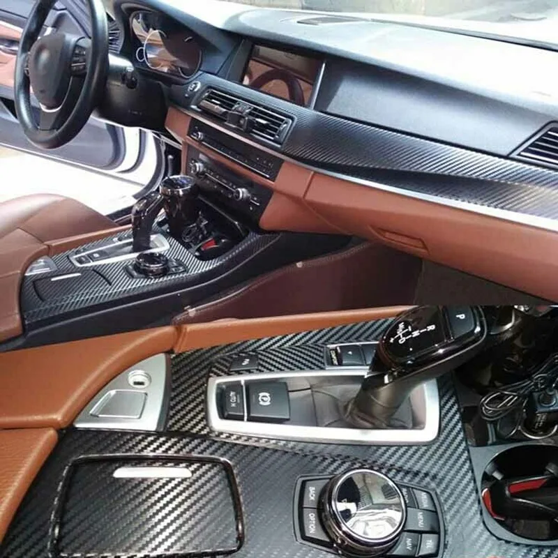 Pcmos интерьер центральная консоль углеродное волокно литье Наклейка Наклейки для