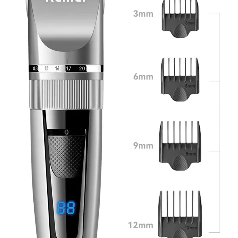 Машинка для стрижки волос Kemei беспроводной триммер с керамическими лезвиями